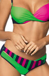 Tamara M-399 Blu Scuro-Blight Green-Rosa Shocking Kostium kąpielowy - 2