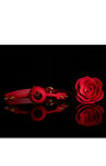 Silikonowy Knebel W Kształcie Róży Z Czerwonymi Paskami Zalo & Upko Rose Ball Gag Red Straps UPKO - 3