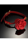 Silikonowy Knebel W Kształcie Róży Z Czerwonymi Paskami Zalo & Upko Rose Ball Gag Red Straps UPKO - 2