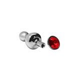 Korek analny Lollypop Double Ball Metal Plug L Red Wooomy - 3