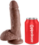 Dildo 18Cm King Cock With Balls Brown Pipedream - 5