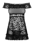 Koronkowa Babydoll Ze Stringami Flores L/Xl Obsessive - 5