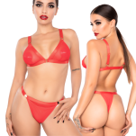 Komplet Bielizny Spicy Bra & Briefs Red L/Xl Kinky Diva - 3
