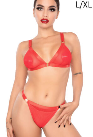 Komplet Bielizny Spicy Bra & Briefs Red L/Xl Kinky Diva