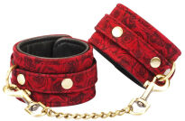 Liebe Seele Kinbaku Ukiyoe Red Rosy Lamb Leather Handcuffs - 2