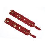 Kinbaku Ukiyoe Red Rosy Lamb Leather Handcuffs Liebe Seele - 3