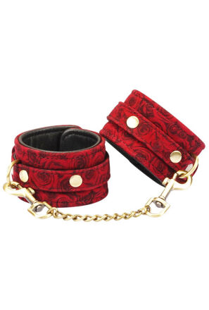 Kinbaku Ukiyoe Red Rosy Lamb Leather Handcuffs Liebe Seele