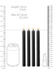 Teasing Wax Candles Large 4-Pack Black - Czarny Zestaw Długich Świec Do Bdsm Ouch! by Shots - 5