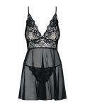 Idillia Babydoll Ze Stringami Czarna S/M Obsessive - 4