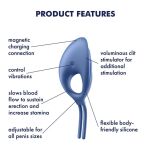 Wibrujący pierścień erekcyjny Swordsman Blue Satisfyer - 5
