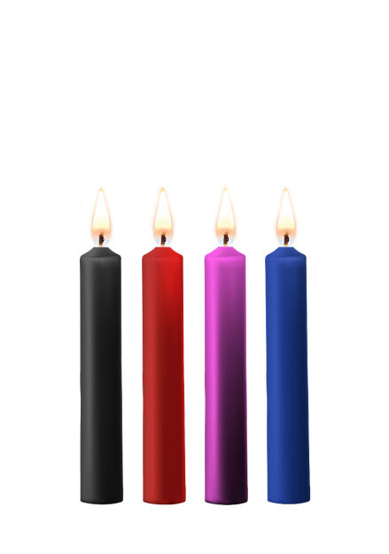 Teasing Wax Candles 4-Pack Mixed Colors - Wielokolorowy Zestaw Świec Do Bdsm Ouch! by Shots