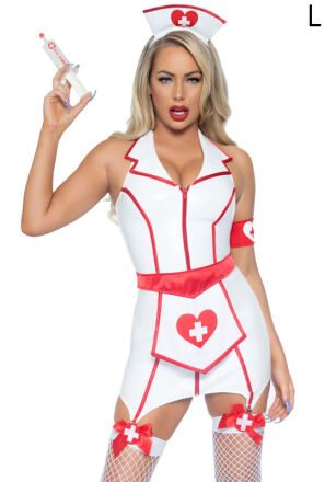 Przebranie Pielęgniarki Vinyl Er Hottie Dress L Leg Avenue
