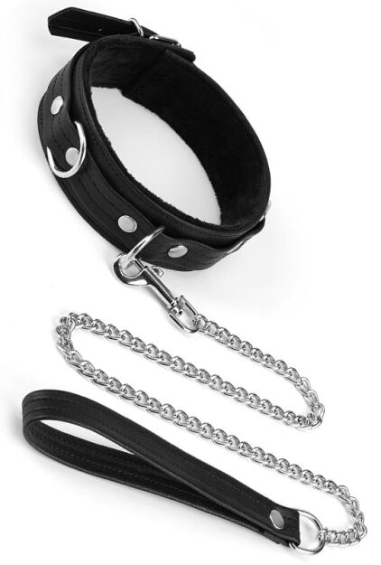 Obróżka Ze Smyczą Black Bond Collar With Leash Liebe Seele
