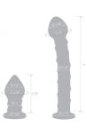 Zestaw Szklane Dildo I Szklana Zatyczka Double Penetration S Swirly Dildo & Butt Plug Set 2 Pcs Glas - 5