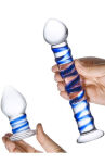 Zestaw Szklane Dildo I Szklana Zatyczka Double Penetration S Swirly Dildo & Butt Plug Set 2 Pcs Glas - 3