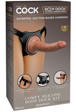 Uprząż Z Dildo King Cock Elite Comfy Silicone Body Dock Kit Pipedream
