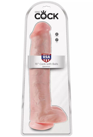 Dildo 38 cm Cock 15 inch w/balls flesh King Cock