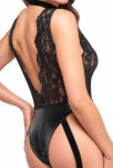 Body F297 Libido Deep-V Bodysuit XL Noir Handmade - 6
