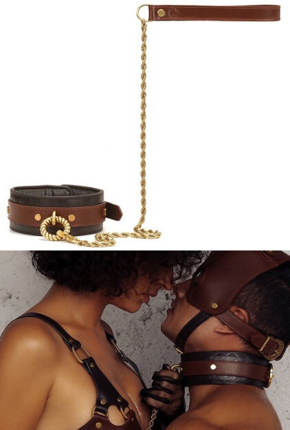 Obroża ze smyczą The Equestrian Leather Collar Liebe Seele