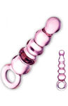 Różowe Szklane Dildo Z Uchwytem Quintessence Beaded S Anal Slider Glas - 2