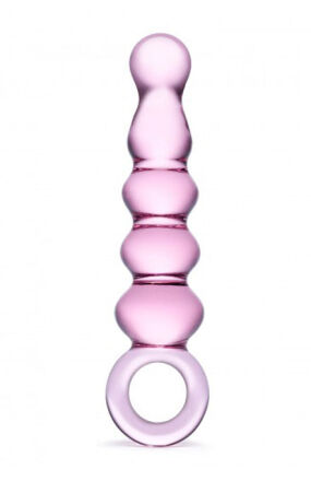Różowe Szklane Dildo Z Uchwytem Quintessence Beaded S Anal Slider Glas