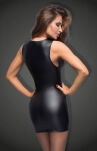 Sukienka mini F168 Powerwetlook minidress XXL Noir Handmade - 2