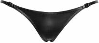 Stringi P012 Wild Crocodile Wetlook Thong L Noir Handmade - 5
