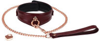 Liebe Seele obróżka ze smyczą Wine Red Curved Collar - 2