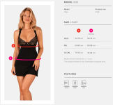 Donna Dream Babydoll Czarna koszulka i stringi - 7