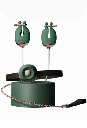 Zaciski No.2 Vibrating Nipple Clamps And Choker Set Green Qingnan