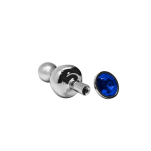 Korek analny Lollypop Double Ball Metal Plug M Blue Wooomy - 3