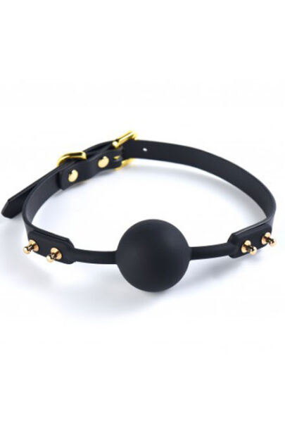 Silikonowy Knebel Ze Skórzanym Zapięciem Upko Silicone Solid Medium Ball Gag UPKO