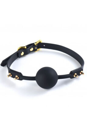 Silikonowy Knebel Ze Skórzanym Zapięciem Upko Silicone Solid Medium Ball Gag UPKO