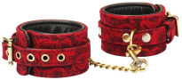 Kinbaku Ukiyoe Red Rosy Lamb Leather Ankle Cuffs Liebe Seele - 2