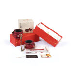 Kinbaku Ukiyoe Red Rosy Lamb Leather Ankle Cuffs Liebe Seele - 7