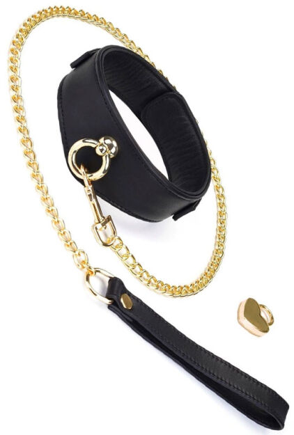 Obróżka Ze Smyczą Dark Secret Curved Collar Liebe Seele