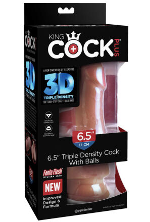 Dildo Plus 17Cm King Cock Triple Density With Balls Tan Pipedream