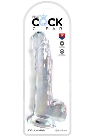 Dildo 23Cm King Cock Clear With Balls Pipedream