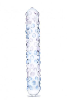 Szklane Dildo Z Kolorowymi Wypustkami Purple Rose Nubby S Dildo Glas