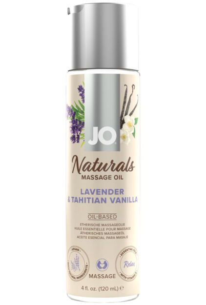 Naturalny Olejek Do Masażu O Zapachu Lawendy I Wanilii Naturals Massage Oil Lavender & Tahitian Vanilla 120 Ml System JO
