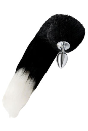 Korek Analny Lisi Ogon Metal Plug Black Indigo Fox Tail Whipsmart