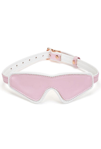 Maska White & Pink Fairygoat Leather Blindfold Liebe Seele