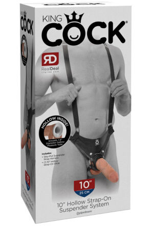 Uprząż Z Dildo King Cock 10 Hollow Strap On Suspoender System Pipedream