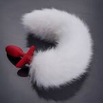 Korek analny Swinging&Vibrating Anal Plug With Fox Fur Tail White Upko - 2