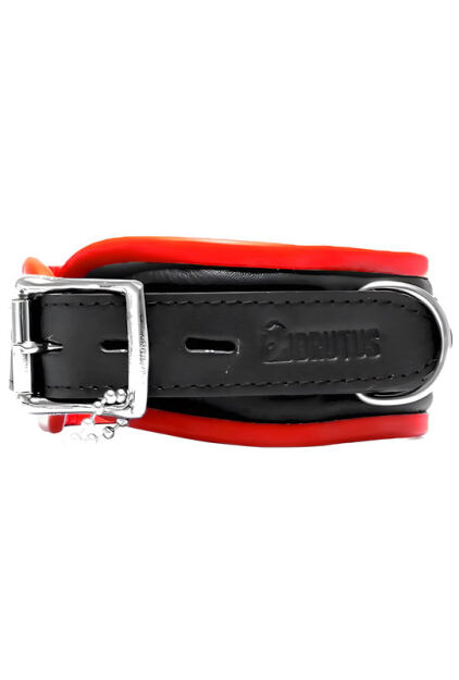 BRUTUS Leather Collar Black/Red