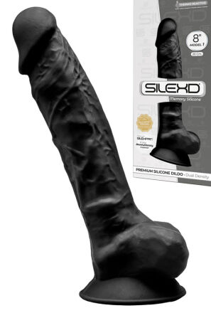 Silikonowe Dildo Model 1 20 Cm Black Silexd