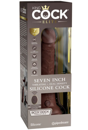 Dildo 18Cm King Cock Elite Dual Density Vibrating Cock Pipedream