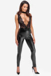 Kombinezon F298 Libido Deep-V Catsuit L Noir Handmade - 2