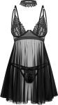 Donarella babydoll Koszulka, stringi i choker - 4