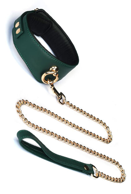 Obroża Mossy Chic Leather Curved Collar Liebe Seele